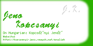 jeno kopcsanyi business card